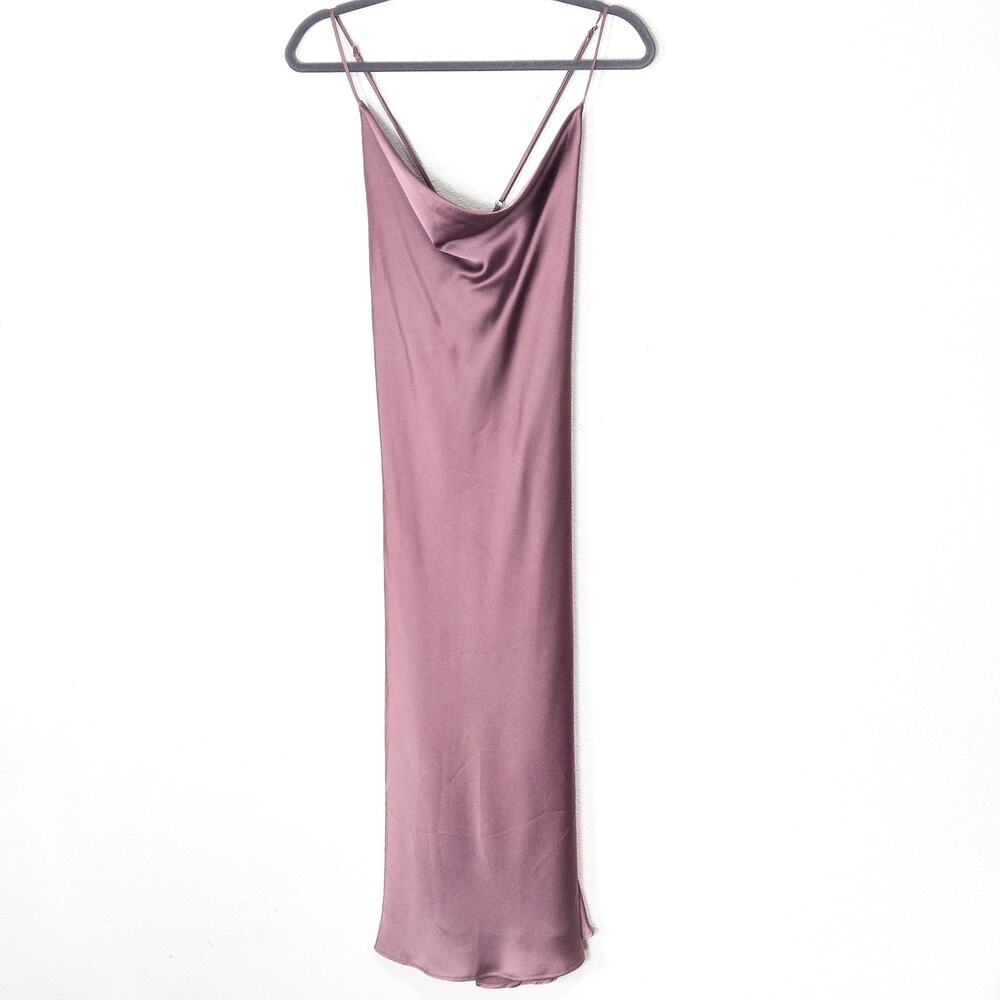 Show Me Your Mumu Purple Slip Dress Size S Cowl Neck Minimalist Romantic - Picture 1 of 7